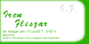 iren fliszar business card